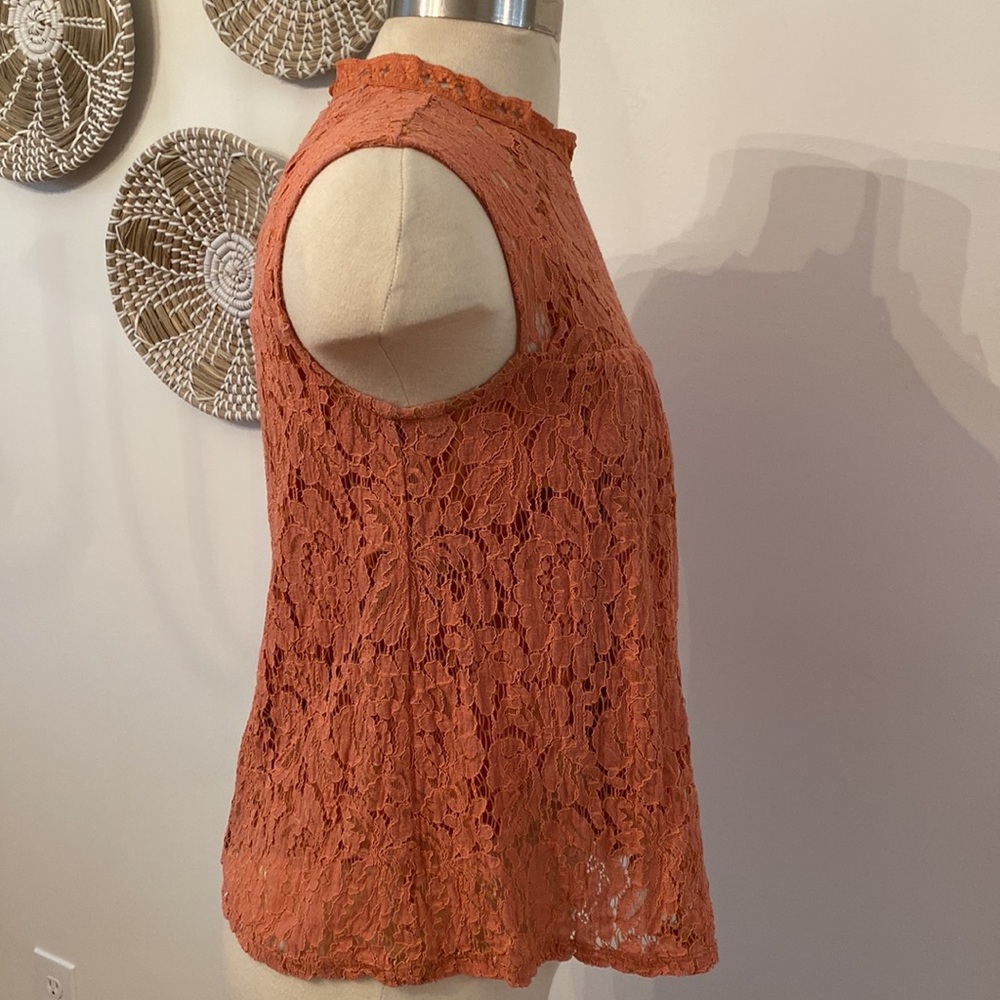 Sophie Rue Peach/Rust Lace Tank - Picture 4 of 8
